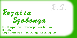 rozalia szobonya business card